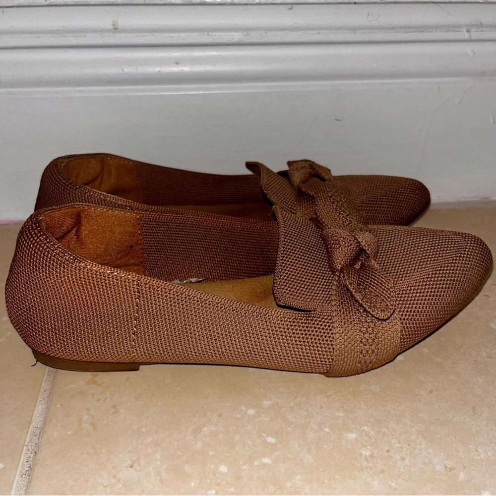 Light Brown Woven Flats - Picture 2 of 6